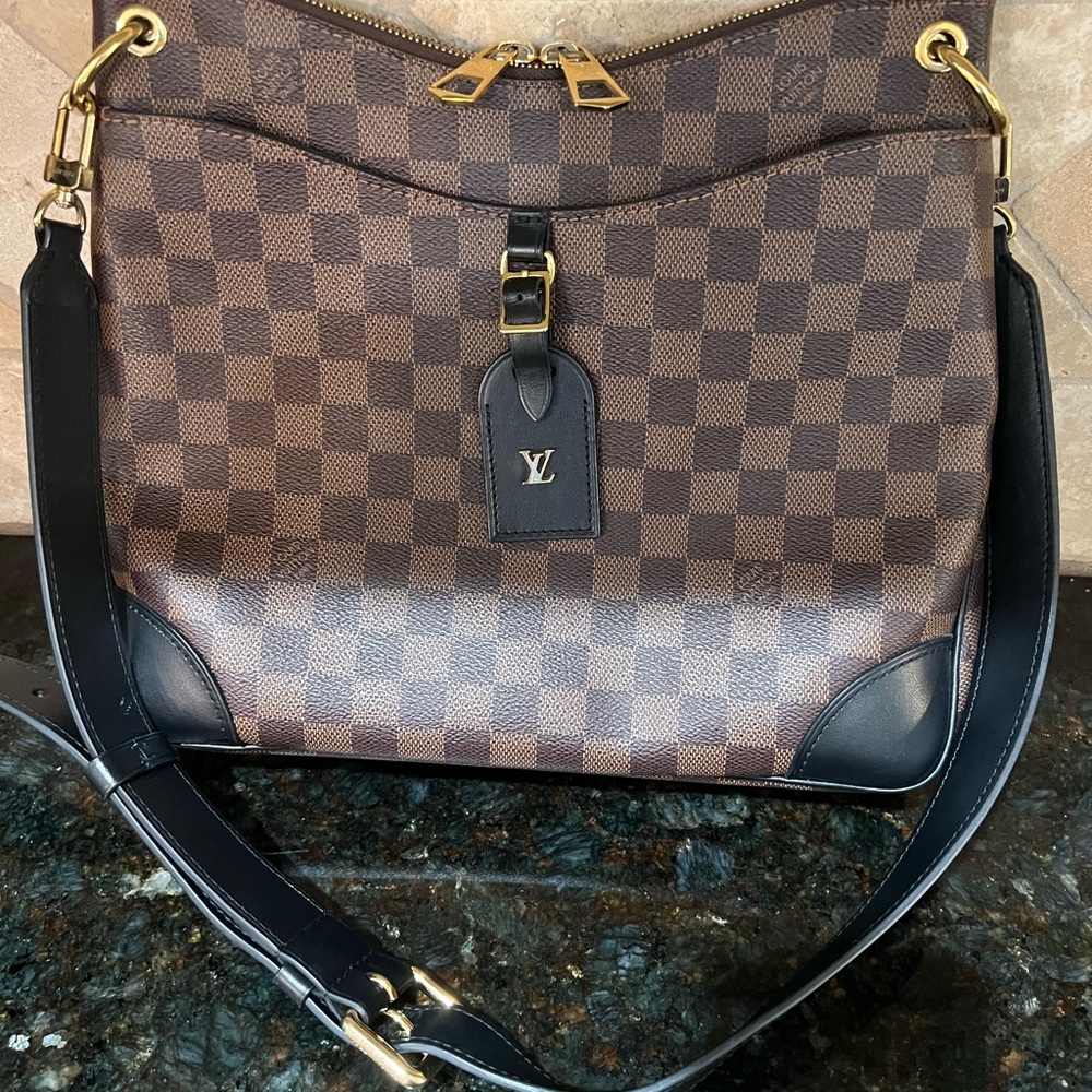 Louis Vuitton Brown and Black Crossbody Bag with Damier Pattern